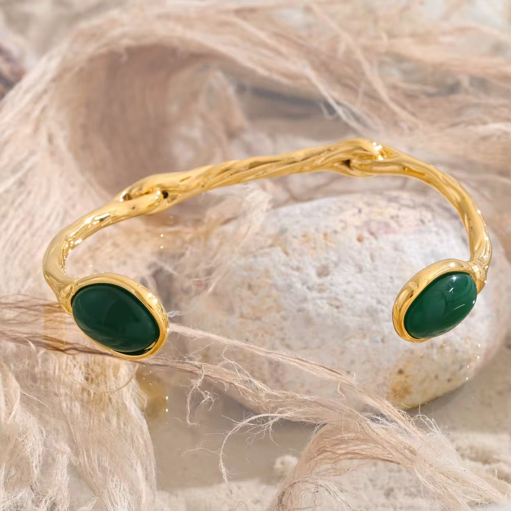 Bracelet collection 2026 plaqué or 18k pierre naturelle