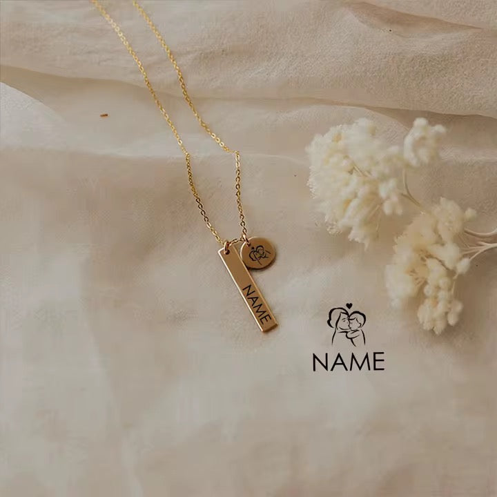 Collier personnalisable minimaliste  pendentif plaqué or 18k