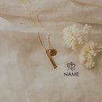 Collier personnalisable minimaliste  pendentif plaqué or 18k