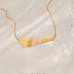 Collier papillon personnalisé avec prénom-plaqué or 14k