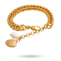 Bracelet coquillage perles plaqué or 18k