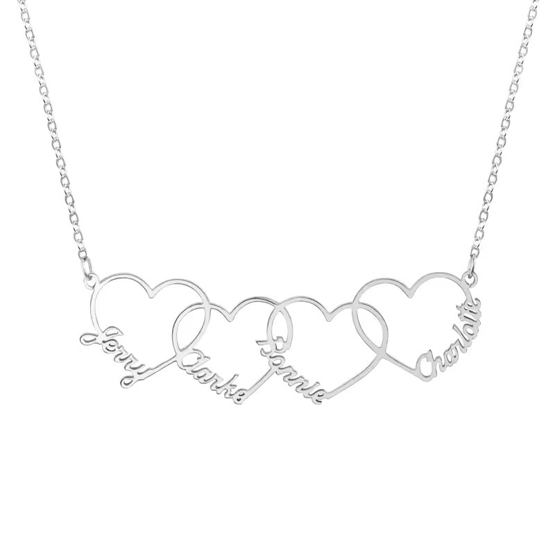 Collier cœur(s) personnalisés -prénoms gravés