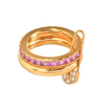 Bague diana diamants coloré tendance plaqué or