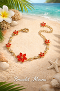 Bracelet moana fleur rouge