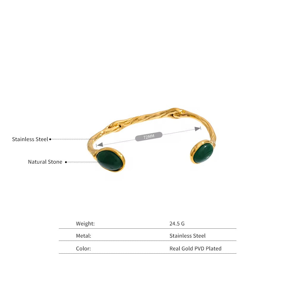 Bracelet collection 2026 plaqué or 18k pierre naturelle