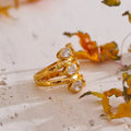 Bague ajustable cubique brillant plaqué or