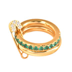 Bague diana diamants coloré tendance plaqué or