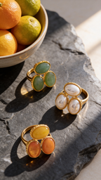 Bague pierre naturelle aventurine plaqué or
