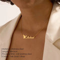 Collier papillon personnalisé avec prénom-plaqué or 14k