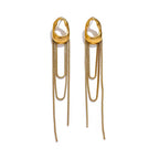 Boucles d'Oreilles Sculpturales Dorées Pendantes