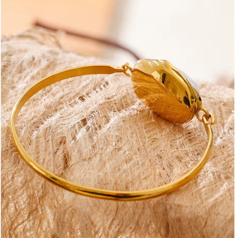 Bracelet perles baroques tendance plaqué or 18k