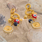 Boucles d’oreilles porte bonheur  pendante plaqué or 18k