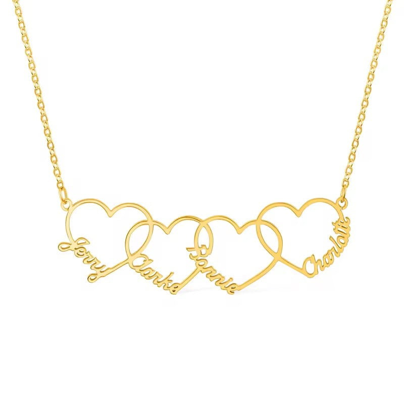 Collier cœur(s) personnalisés -prénoms gravés