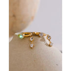 Boucles d’oreilles pendantes strass plaqué or 18k