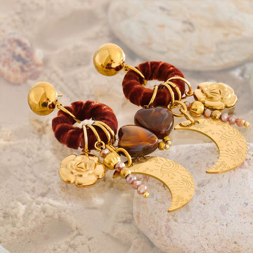 Boucles d’oreilles lune doré plaqué or 18k