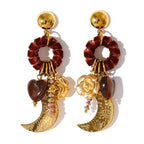 Boucles d’oreilles lune doré plaqué or 18k
