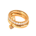 Bague Épingle Diamants Plaqué Or 18K – Pierres Colorées Zircon