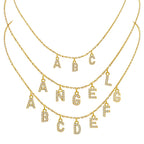 Collier personnalisé avec nom plaqué or 14k, lettre