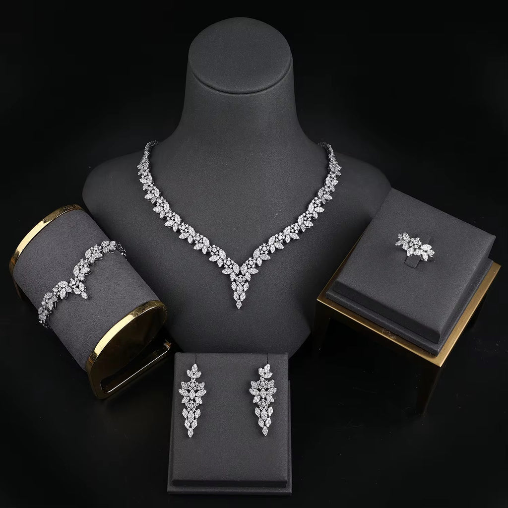 Parure princesse diana diamants et zirconium platine