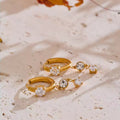 Boucles d’oreilles pendantes strass plaqué or