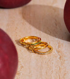 Bague empilable diamants verts plaqué or