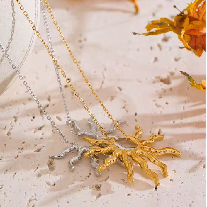 Collier soleil éclat doré & argenté