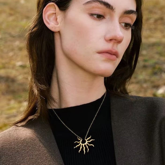 Collier soleil éclat doré & argenté