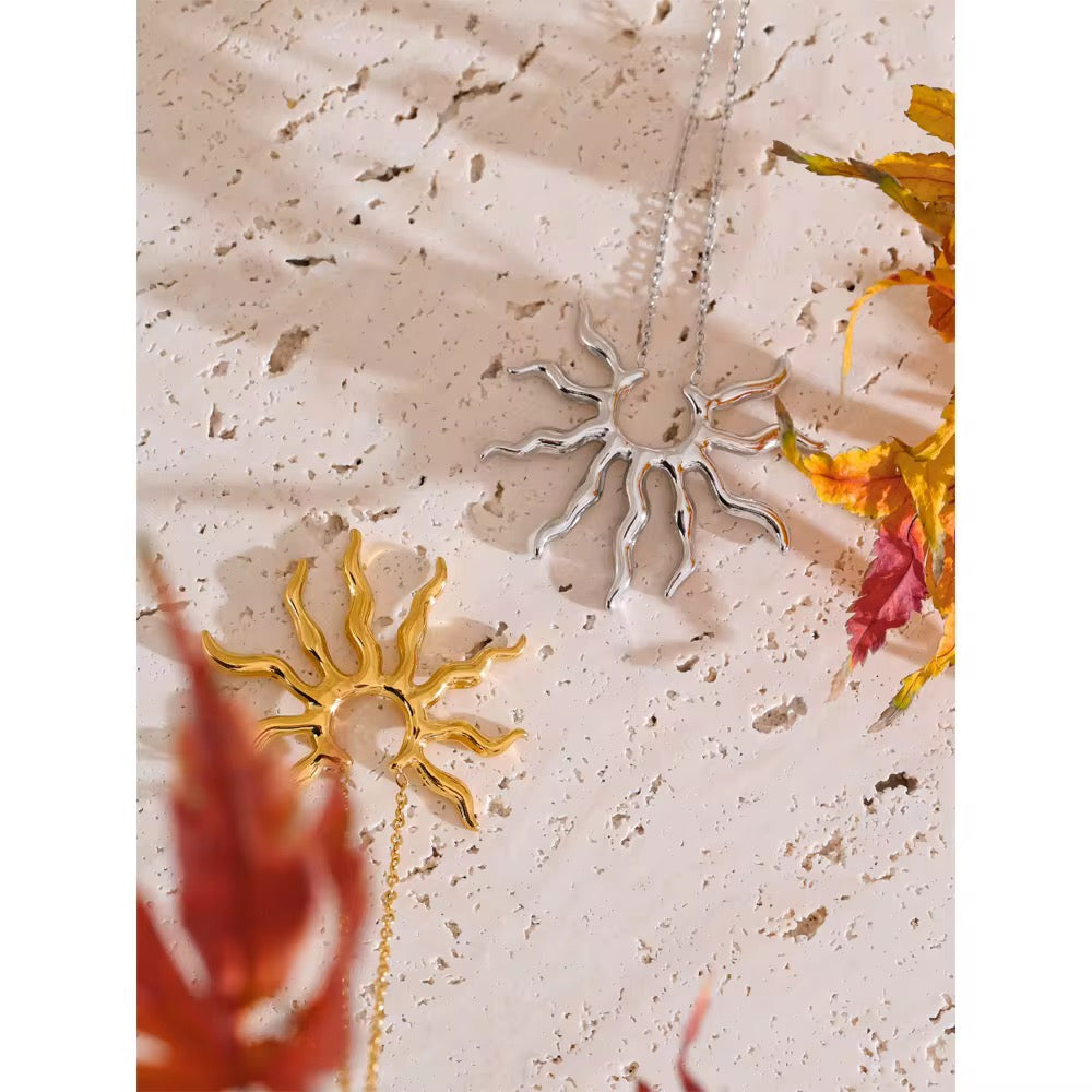 Collier soleil éclat doré & argenté