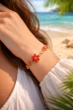 Bracelet moana fleur rouge