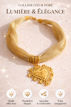 Collier pendentif cœur plaqué or 18 ct