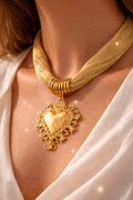 Collier pendentif cœur plaqué or 18 ct