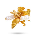 Bague Charms Océan Plaqué Or Réglable