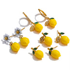 Boucles d’Oreilles Dolce Limone™ – L’Éclat Méditerranéen en Acier Inoxydable Doré 18K