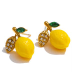 Boucles d’Oreilles Dolce Limone™ – L’Éclat Méditerranéen en Acier Inoxydable Doré 18K